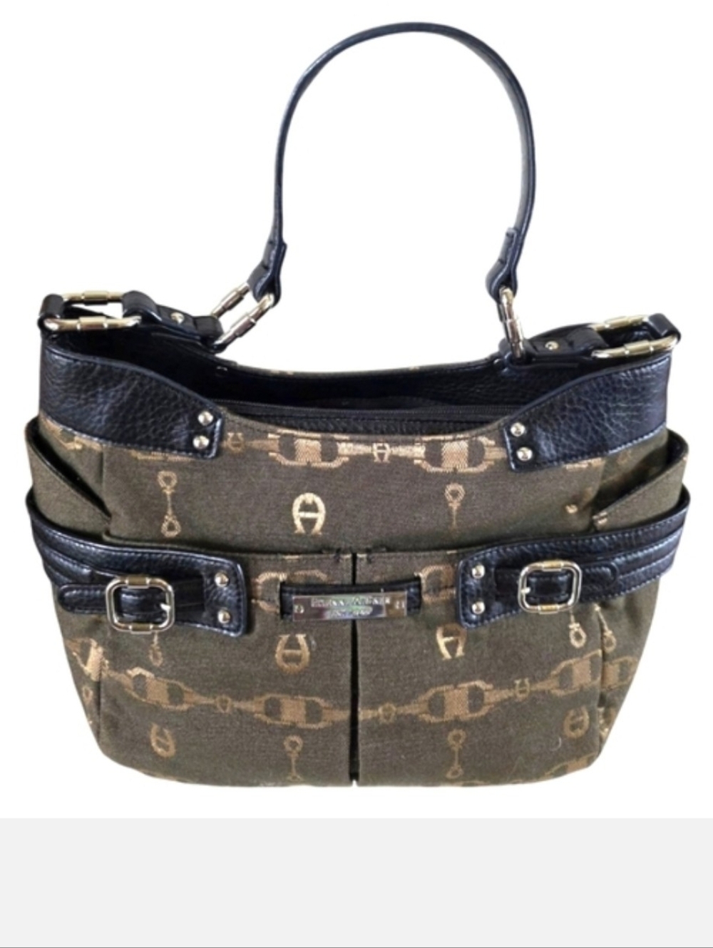 VEUC Etienne Aigner Black and Brown Shoulder Bag